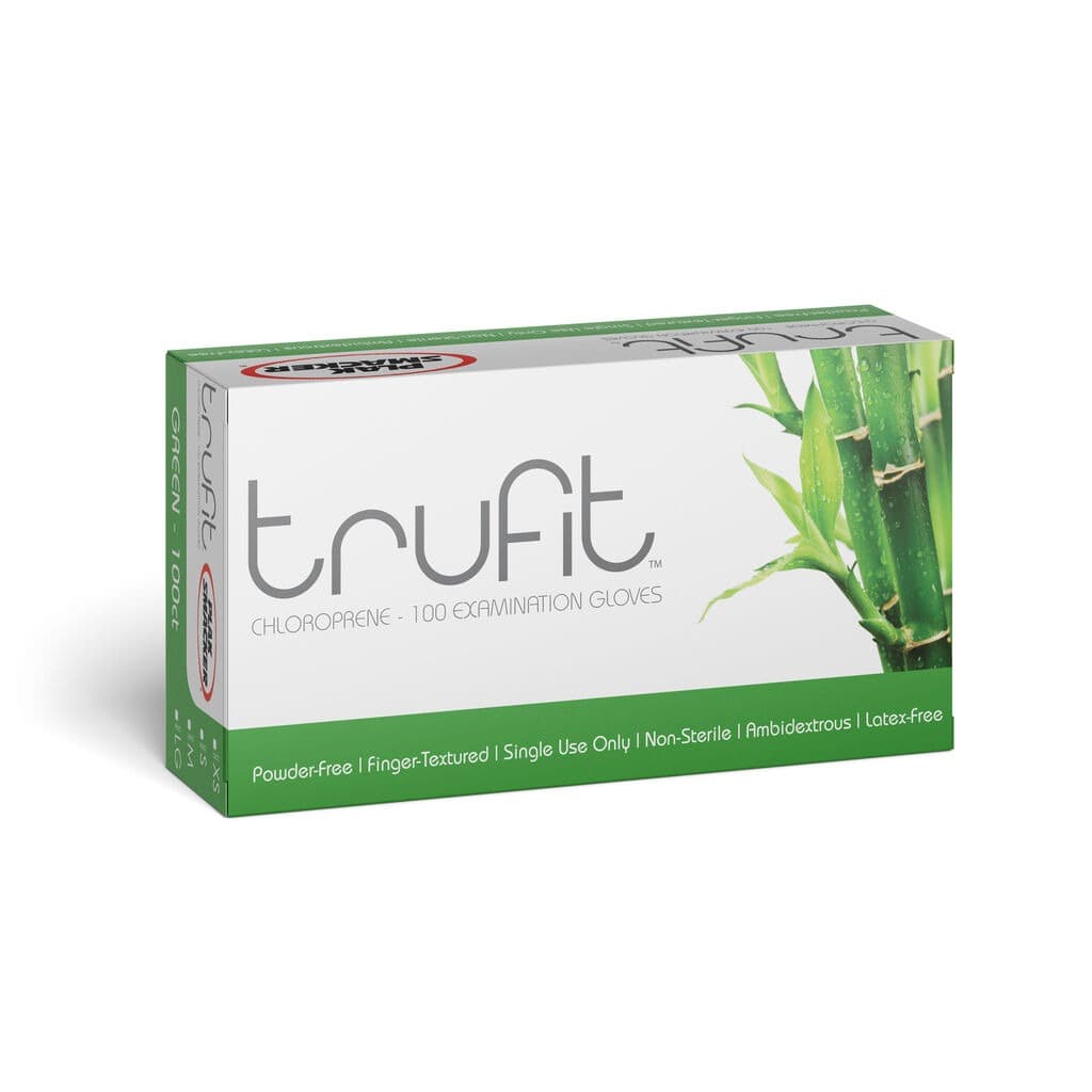 TruFit™ Chloroprene Exam Gloves X-Small Green 100/BX