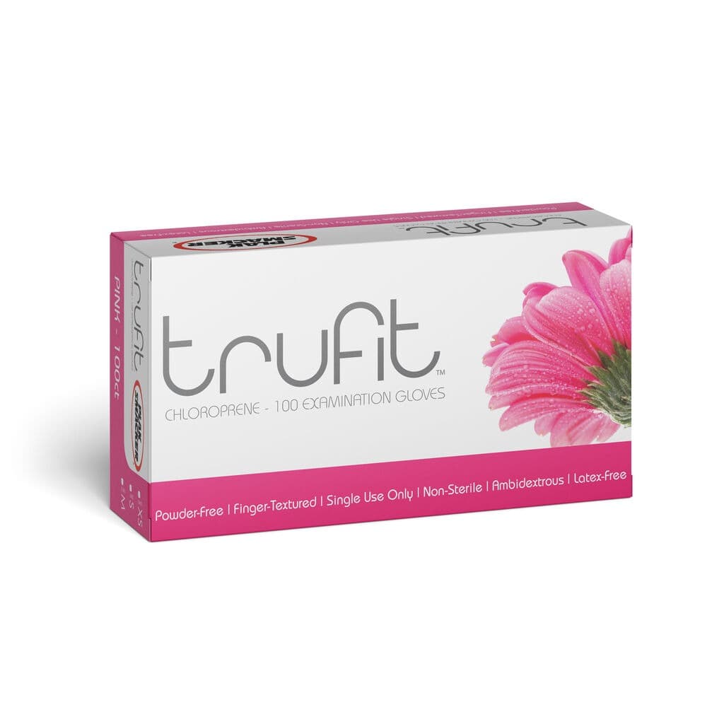 TruFit™ Chloroprene Exam Gloves Small Pink 100/BX