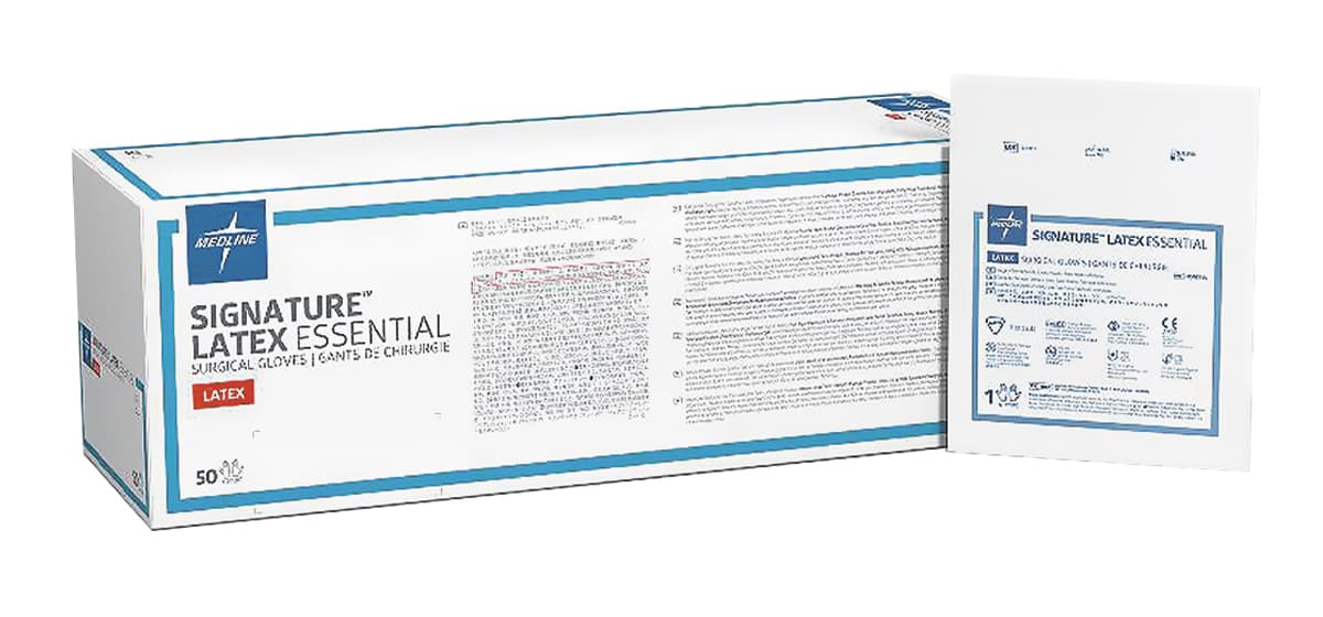 Signature™ Latex Essential Surgical Gloves - Powder Free - Box of 50