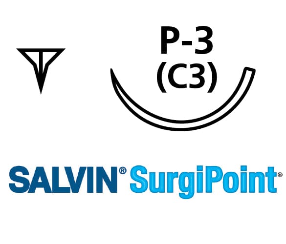Salvin SurgiPoint 4-0 Monoderm™ - 18" (45cm) - Violet - P-3 (C3) - Box of 12