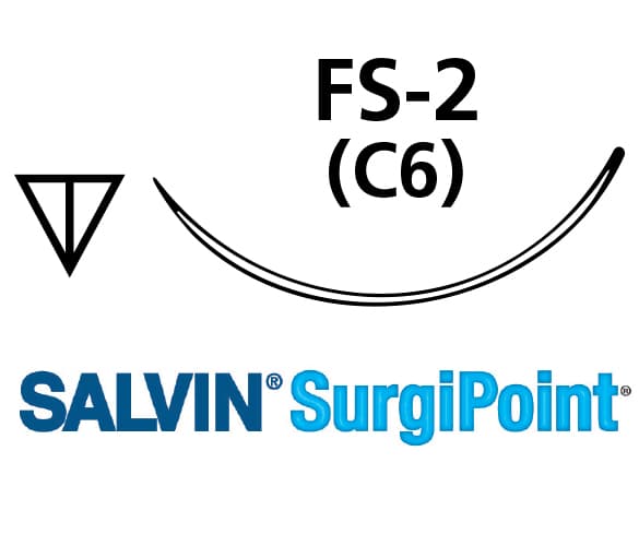 Salvin SurgiPoint 5-0 Nylon Monofilament - 18" (45cm) - FS-2 (C6) Box of 12