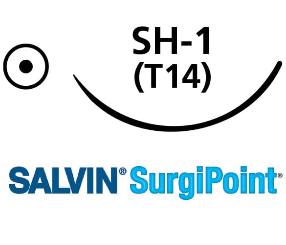 Salvin SurgiPoint 4-0 PGA Polyglycolic Acid Synthetic Absorbable-Braided  SH-1 (T14) 30” (76cm) - Box of 12