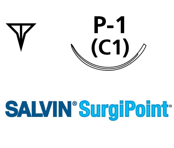 Salvin SurgiPoint 5-0 PGA Quick Undyed C1 (P-1) Cobra Black Premium 18"