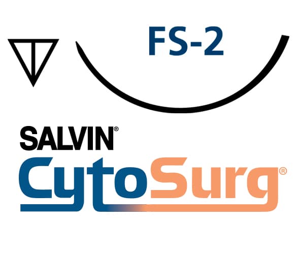 Salvin CytoSurg® PTFE 2-0 FS-2 (19mm - 3/8 Circle Reverse Cutting) 24" Suture - Box of 12