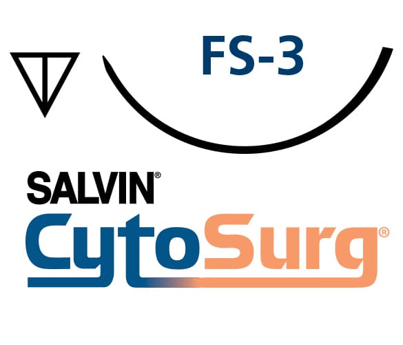 Salvin CytoSurg® PTFE 4-0 FS-3 (16mm - 3/8 Circle Reverse Cutting) 24" Suture - Box of 12