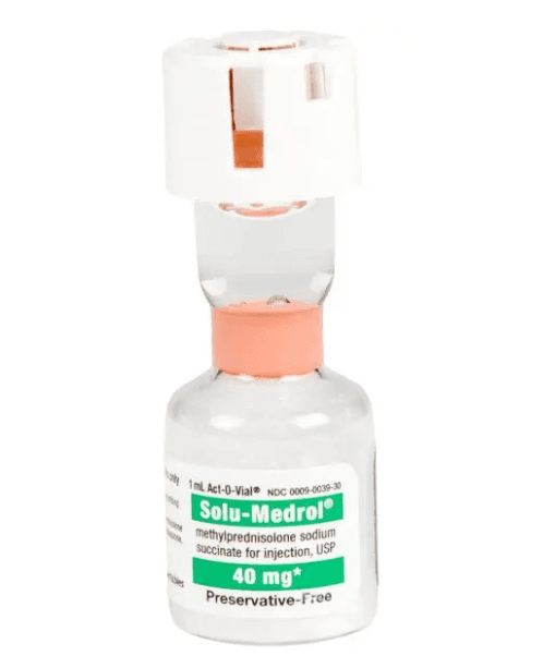 Solu-Medrol® Methylprednisolone Sodium Succinate, 40 mg/1 mL Single-Dose Vial